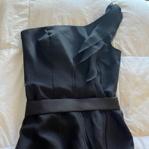 Vera Wang Black One Shoulder Bridesmaid Dress